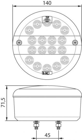 OΠΙΣΘΙΟΣ ΦΑΝΟΣ LED 3 ΛΕΙΤΟΥΡΓΙΩΝ 9-33V